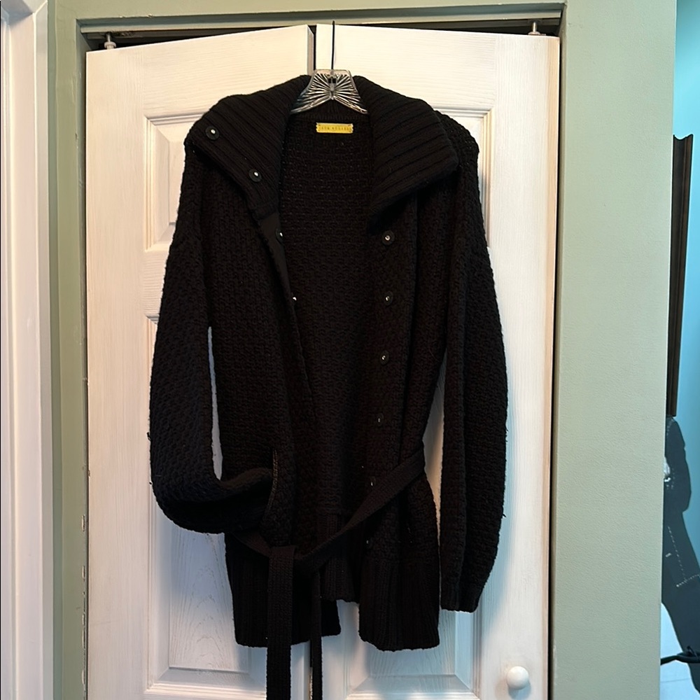 Jack Rogers Collared Black Cardigan Sweater